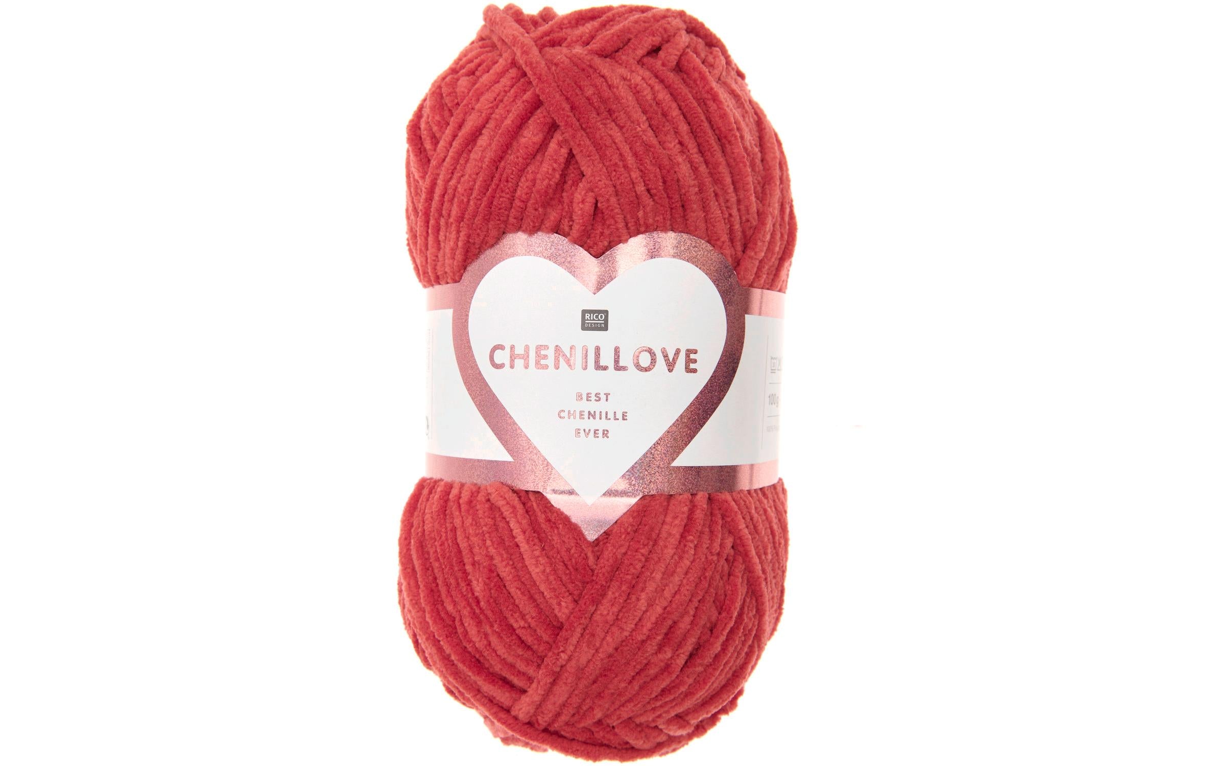 Rico Wolle Chenillove rot 100 g, 110 m, 100 % PES