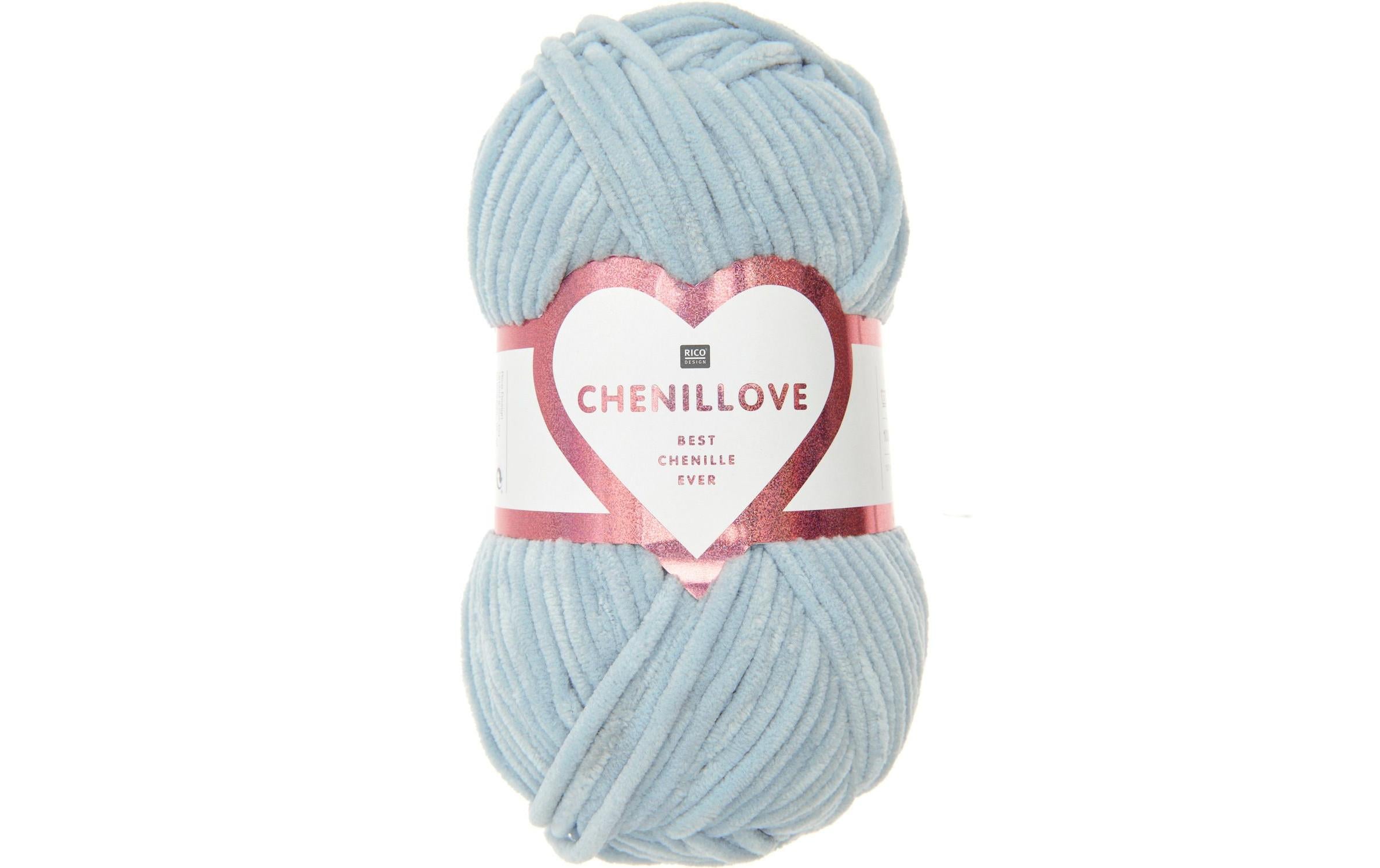 Rico Wolle Chenillove hellblau 100 g, 110 m, 100 % PES