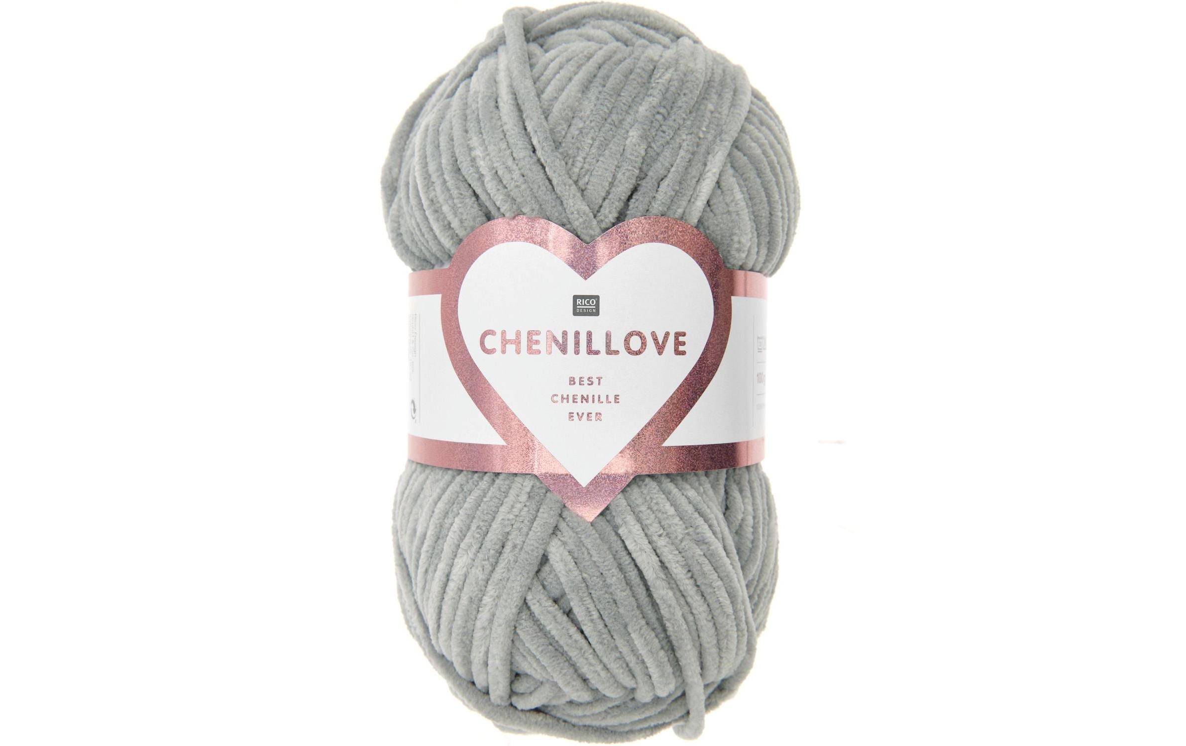 Rico Wolle Chenillove grau 100 g, 110 m, 100 % PES