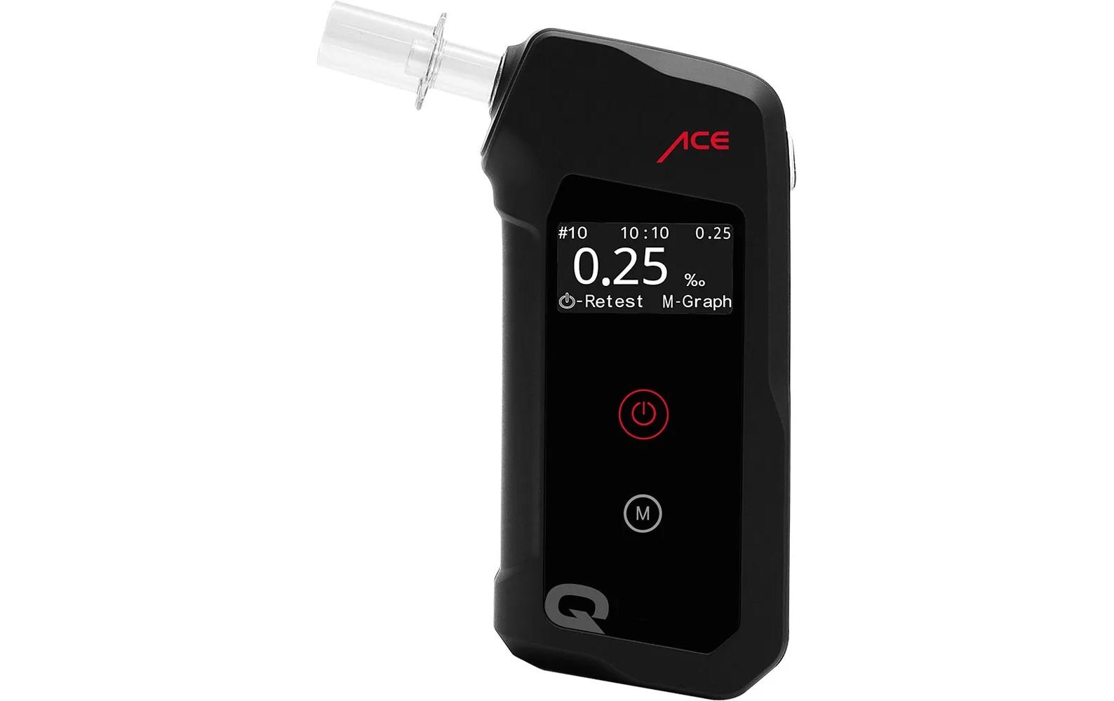 ACE Q Polizeigenauer Alkoholtester Mit 10'000 Test Speicher, OLED-Display,