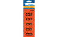 Herma Jahreszahlen für Ordner 2025 100 Etiketten, rot, 60 x 26 mm