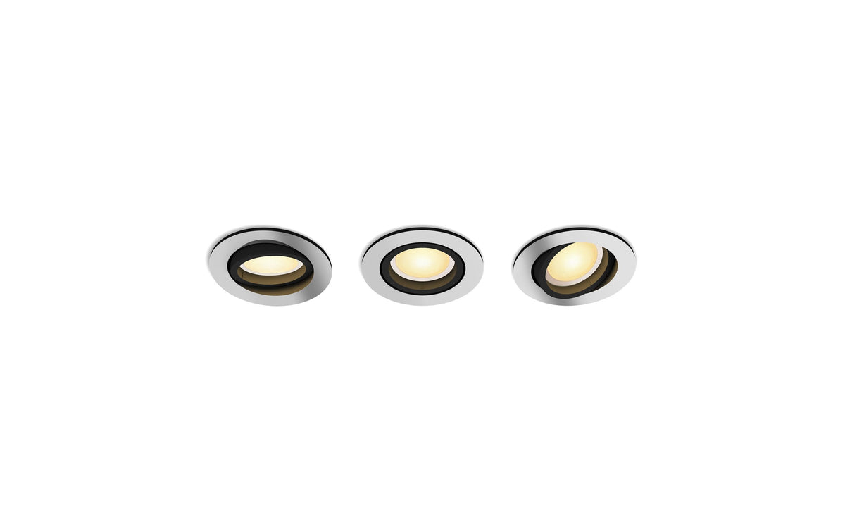 Philips Hue White amb Milliskin Einbauspot rund aluminium 3x350lm