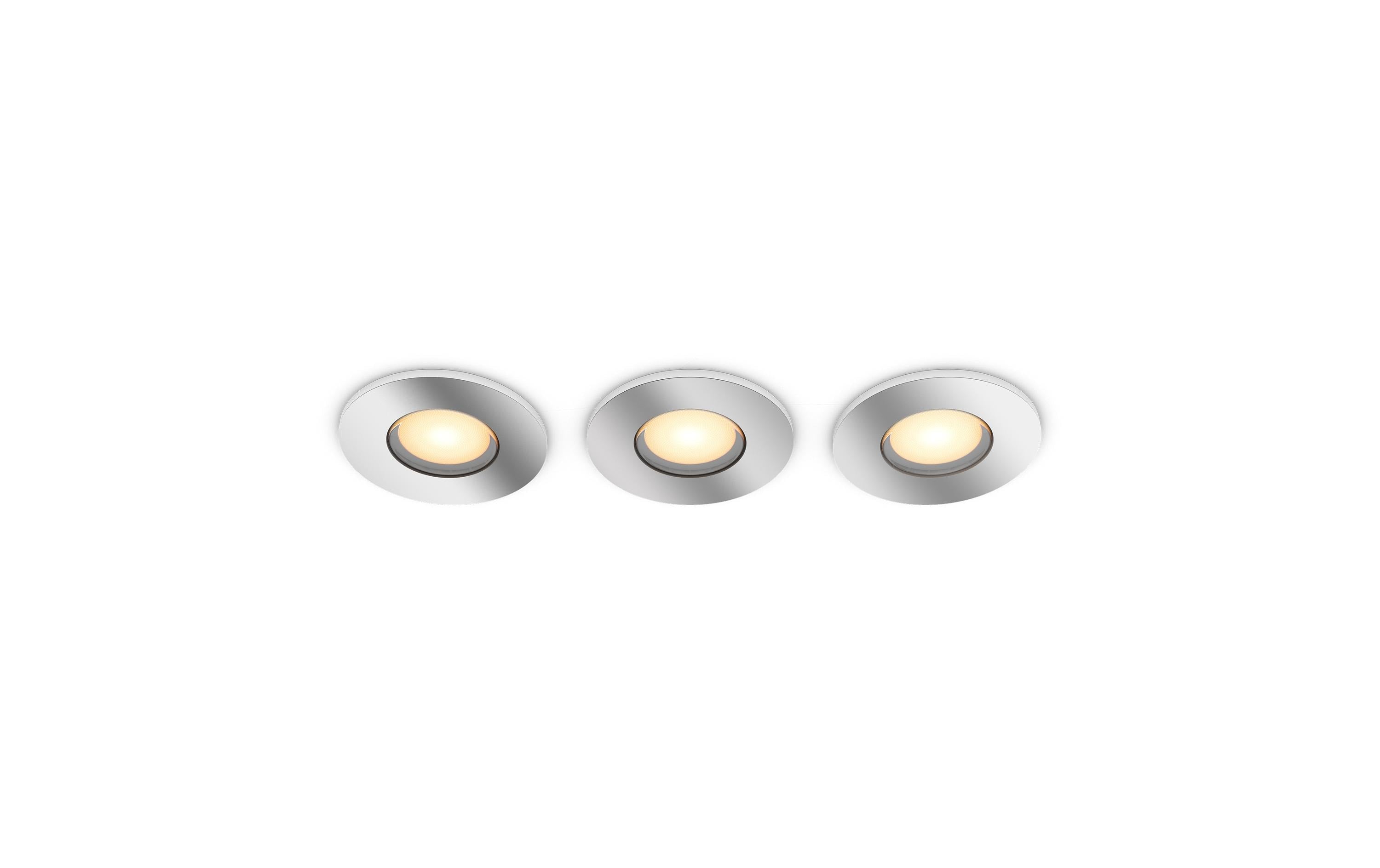 Philips Hue White amb. adore Deckenspot rund silber 3x350lm inkl. Dimmschalter