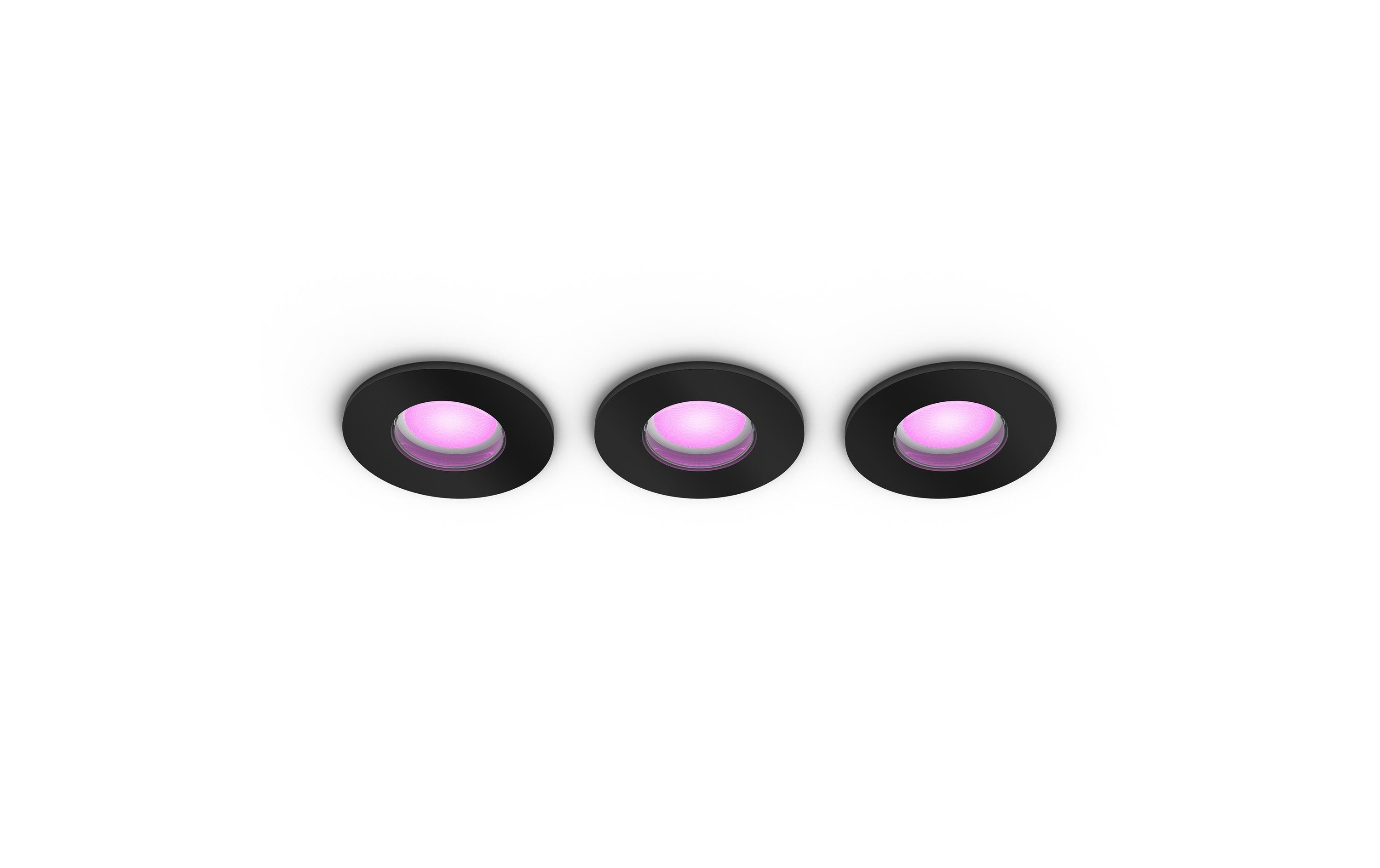 Philips Hue White & Col. amb. Xamento Einbauspots schwarz 3x350lm