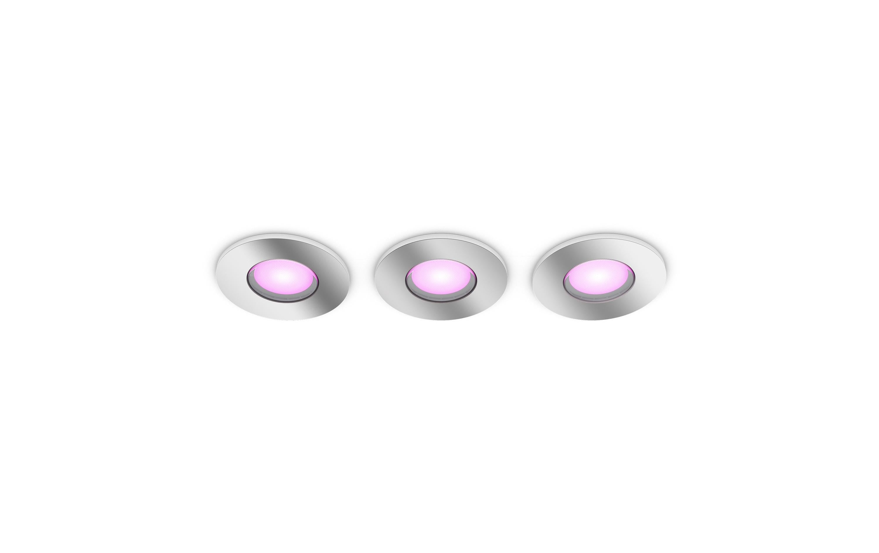 Philips Hue White & Col. amb. Xamento Einbauspots silber 3x350lm