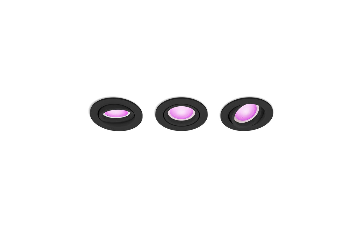 Philips Hue White & Col. amb. Centura Einbauspots rund schwarz 3x350lm