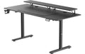 Ultradesk Higlander XXL Gaming Table Schwarz, höhenverstellbar, inkl. 2 Regalen
