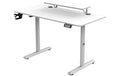 Ultradesk Higlander Gaming Table Weiss, höhenverstellbar, inkl. 2 Regalen