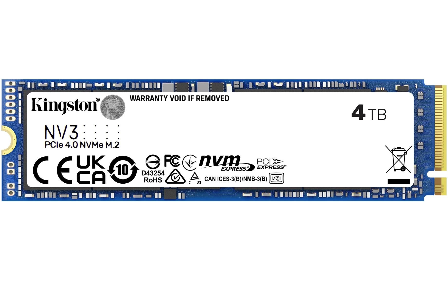 SSD Kingston NV3 4TB M.2 2280 NVMe PCIe4.0 x4, 6000/5000 MB/s