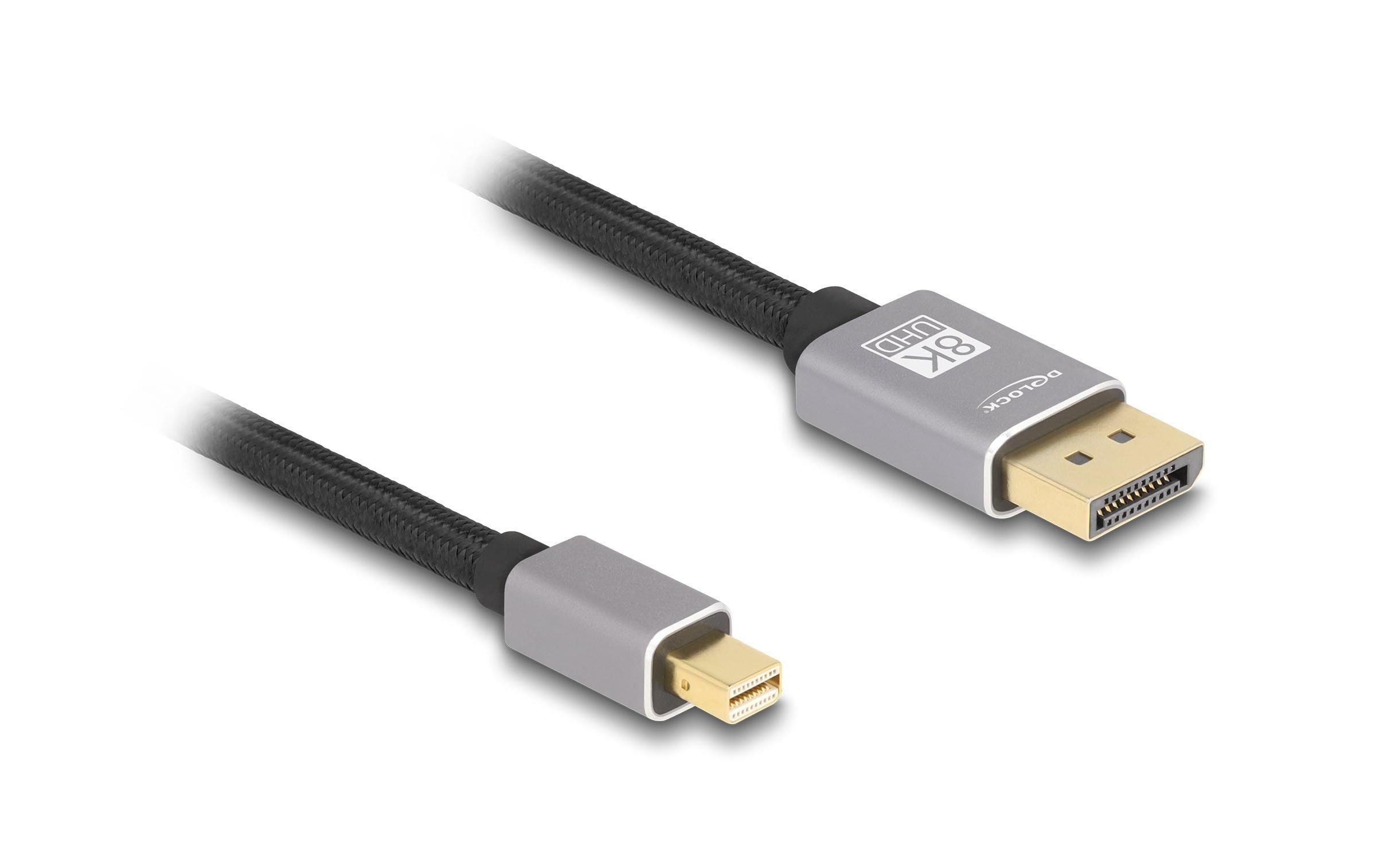 Delock Mini DisplayPort - DisplayPort Kabel 3m, grau, Metall ohne Einrastfunktion