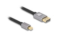Delock Mini DisplayPort - DisplayPort Kabel 1m, grau, Metall ohne Einrastfunktion