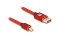 Delock Mini DisplayPort - DisplayPort Kabel 1m, rot, Metall ohne Einrastfunktion