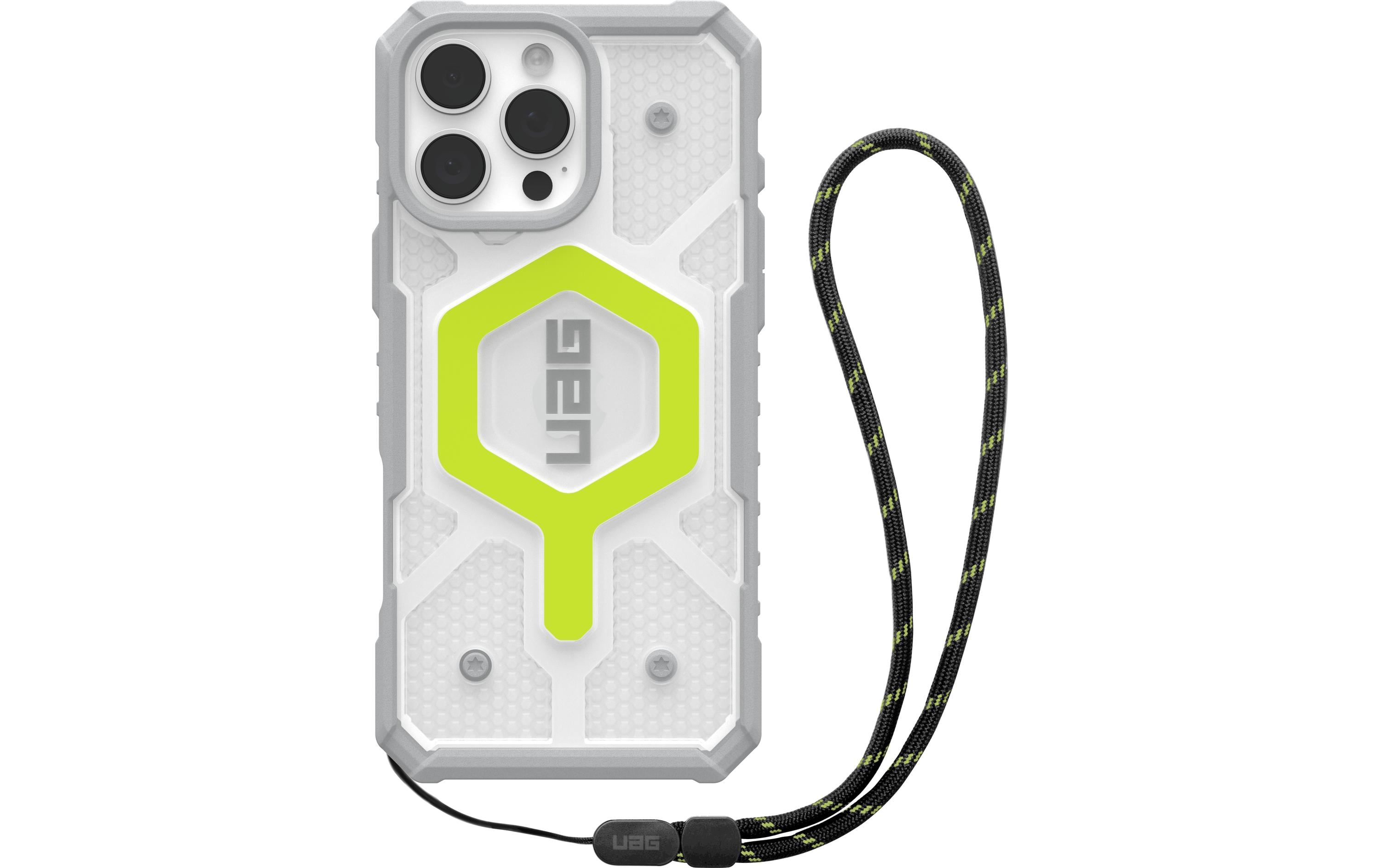 UAG Pathfinder Clear Mag+Lanyard neon iPhone 16 Pro Max