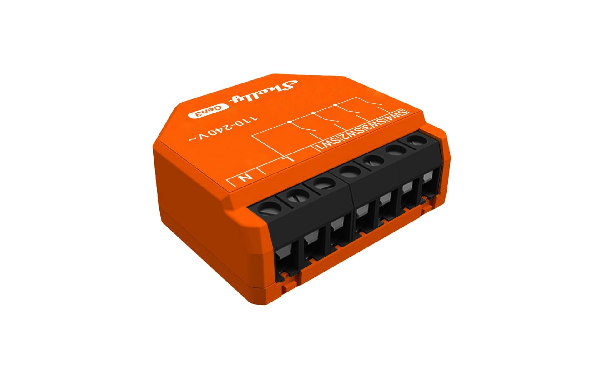 Shelly Plus I4 Gen 3 WIFI-IO-Interface 4-fach Taster/Schalter/IO-Schnittstelle