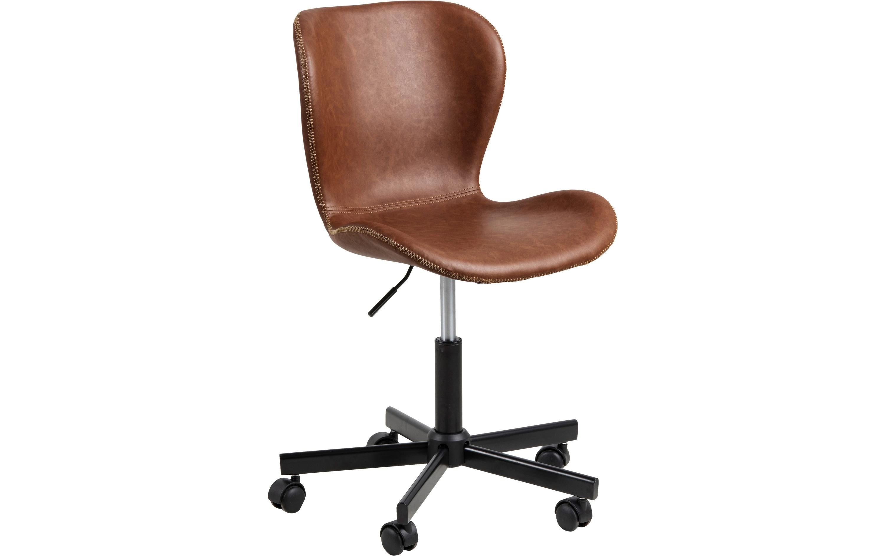 AC Design Bürostuhl Batilda Leder Cognac mit Bremsrollen