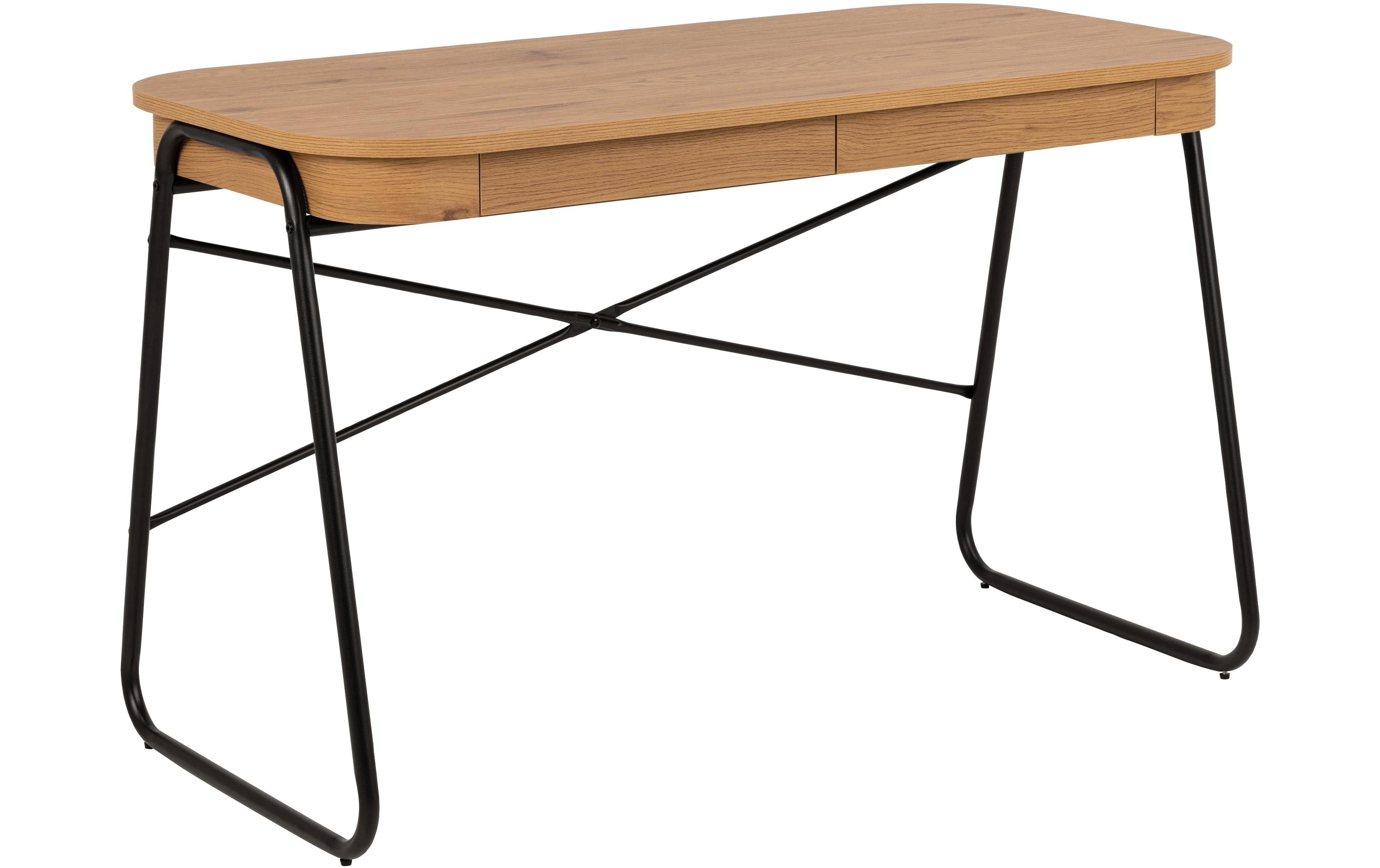 AC Design Bürotisch Blueton schwarz braun 120x60x75 cm (LxBxH) Wildeiche