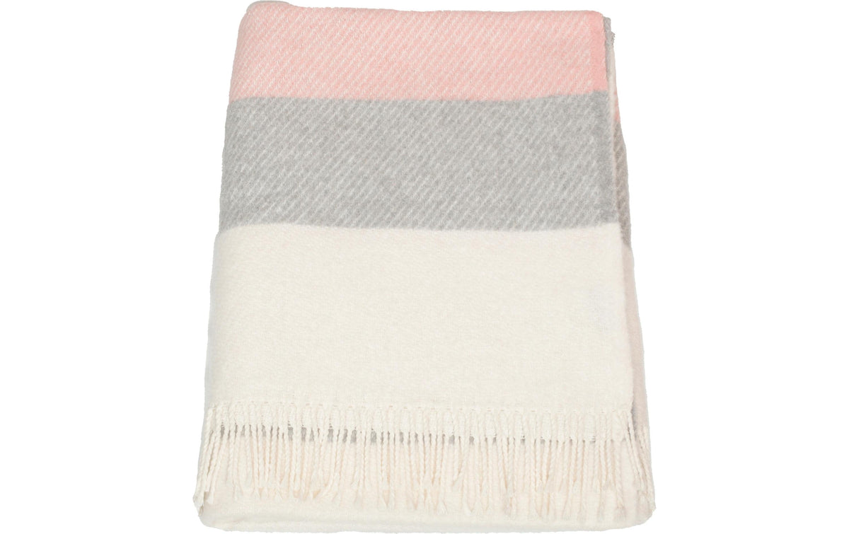 Hubatka Decke Streifen, 150x200 cm Rosa, 70% CO, 30 PES, Waschbar 30 °C