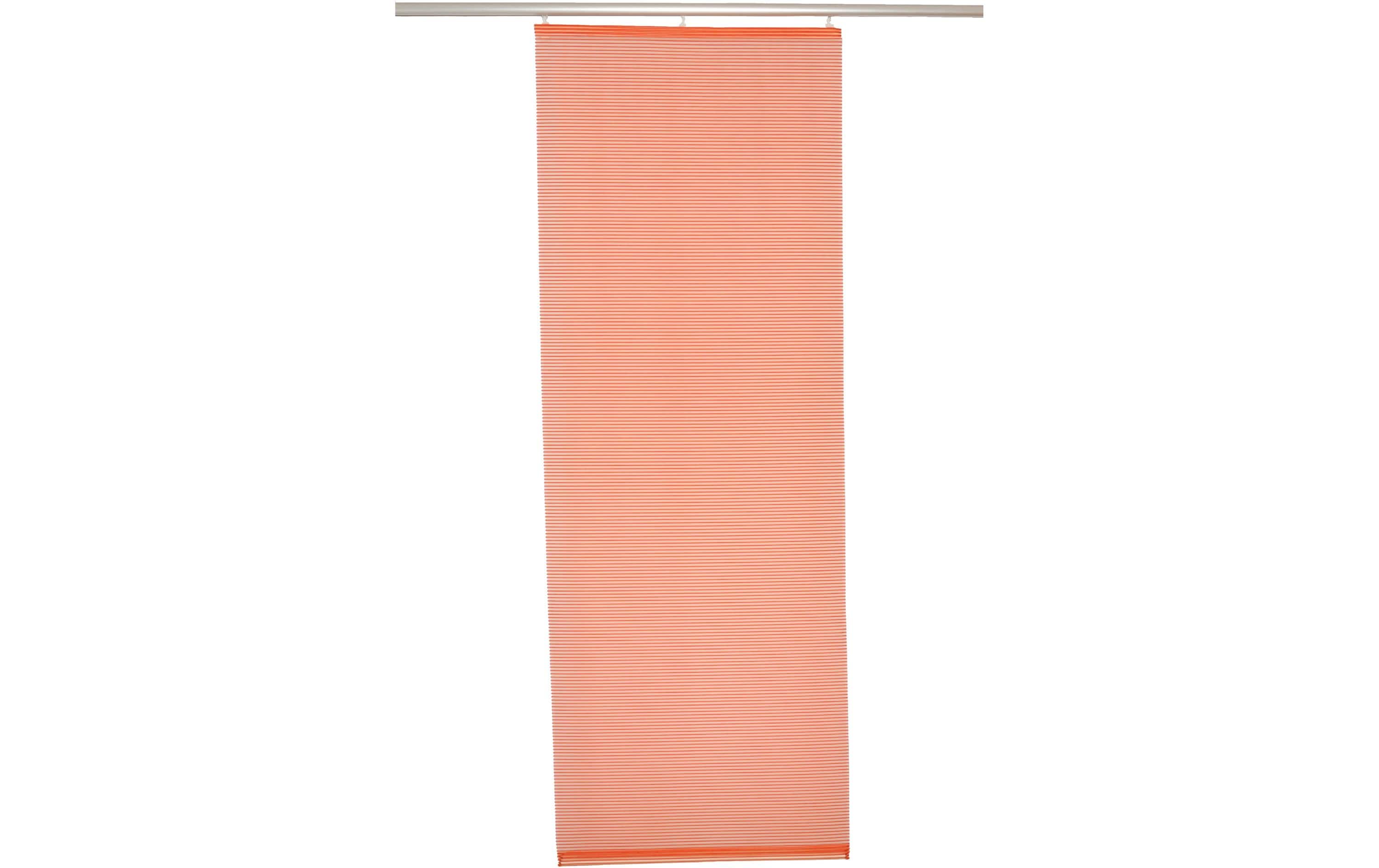 Hubatka Flächenvorhang Uni Terra 60x240 cm, halbtransparent,mit Clic Gleiter