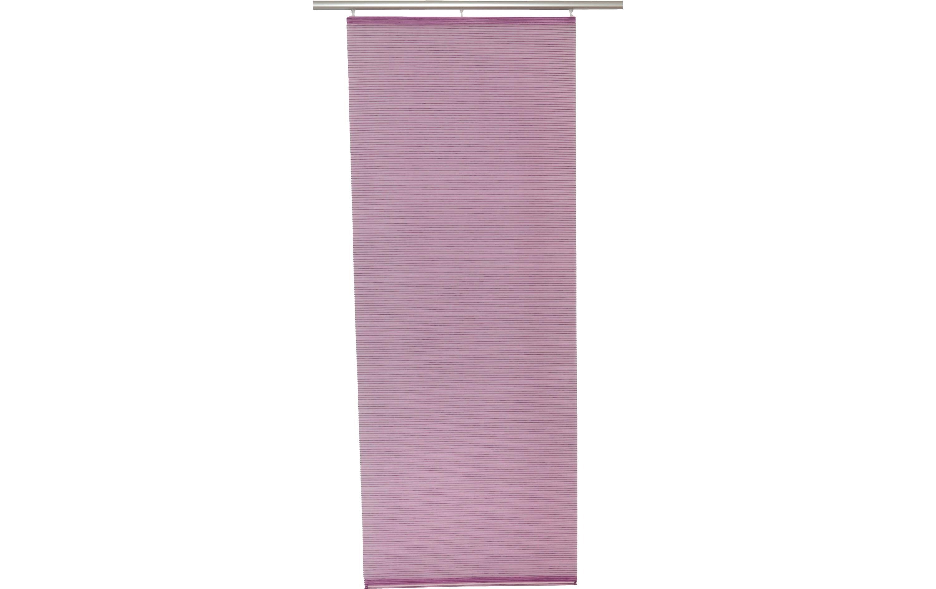 Hubatka Flächenvorhang Uni Lila 60x240 cm, halbtransparent,mit Clic Gleiter