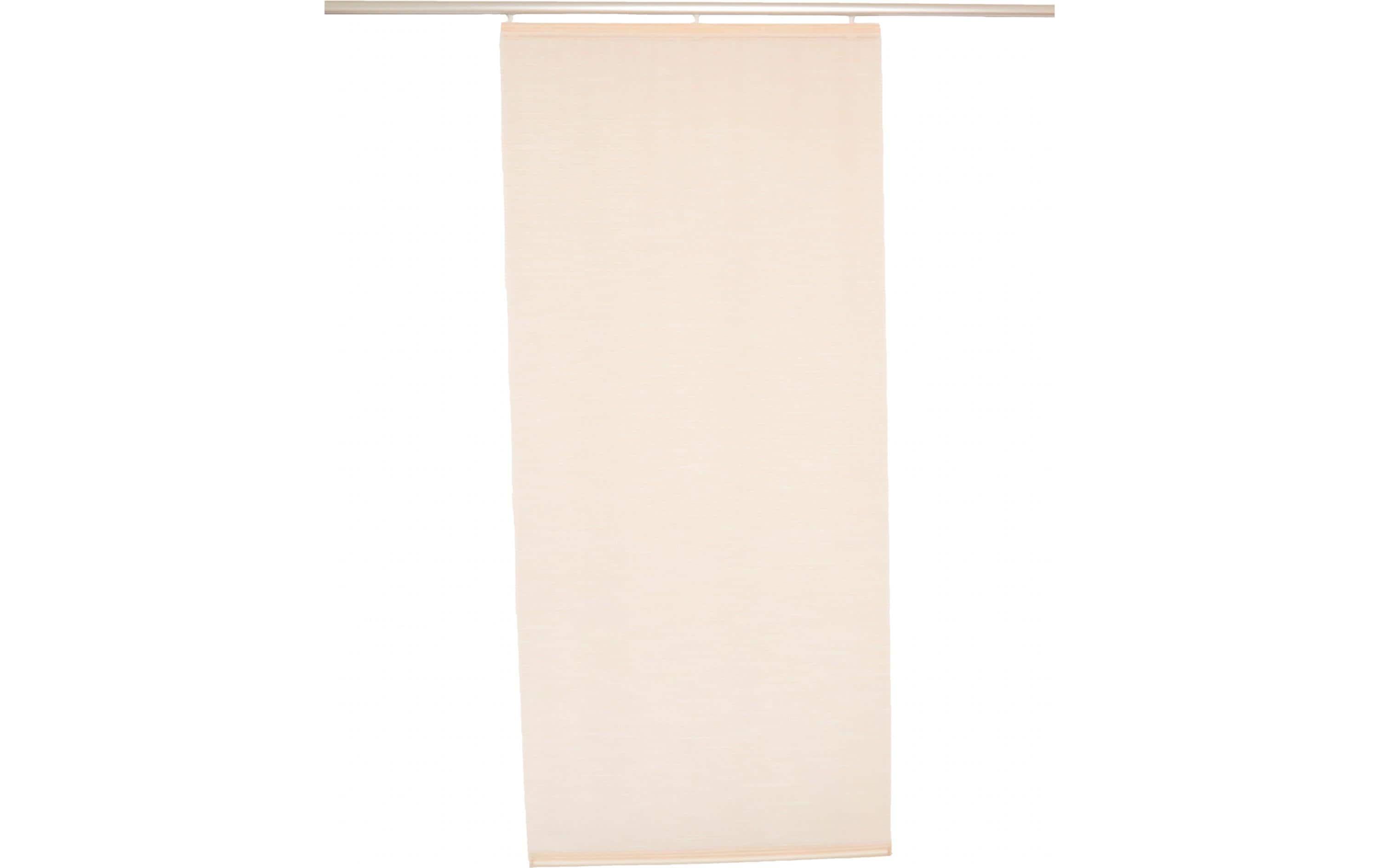 Hubatka Flächenvorhang Uni Beige 60x240 cm, halbtransparent,mit Clic Gleiter