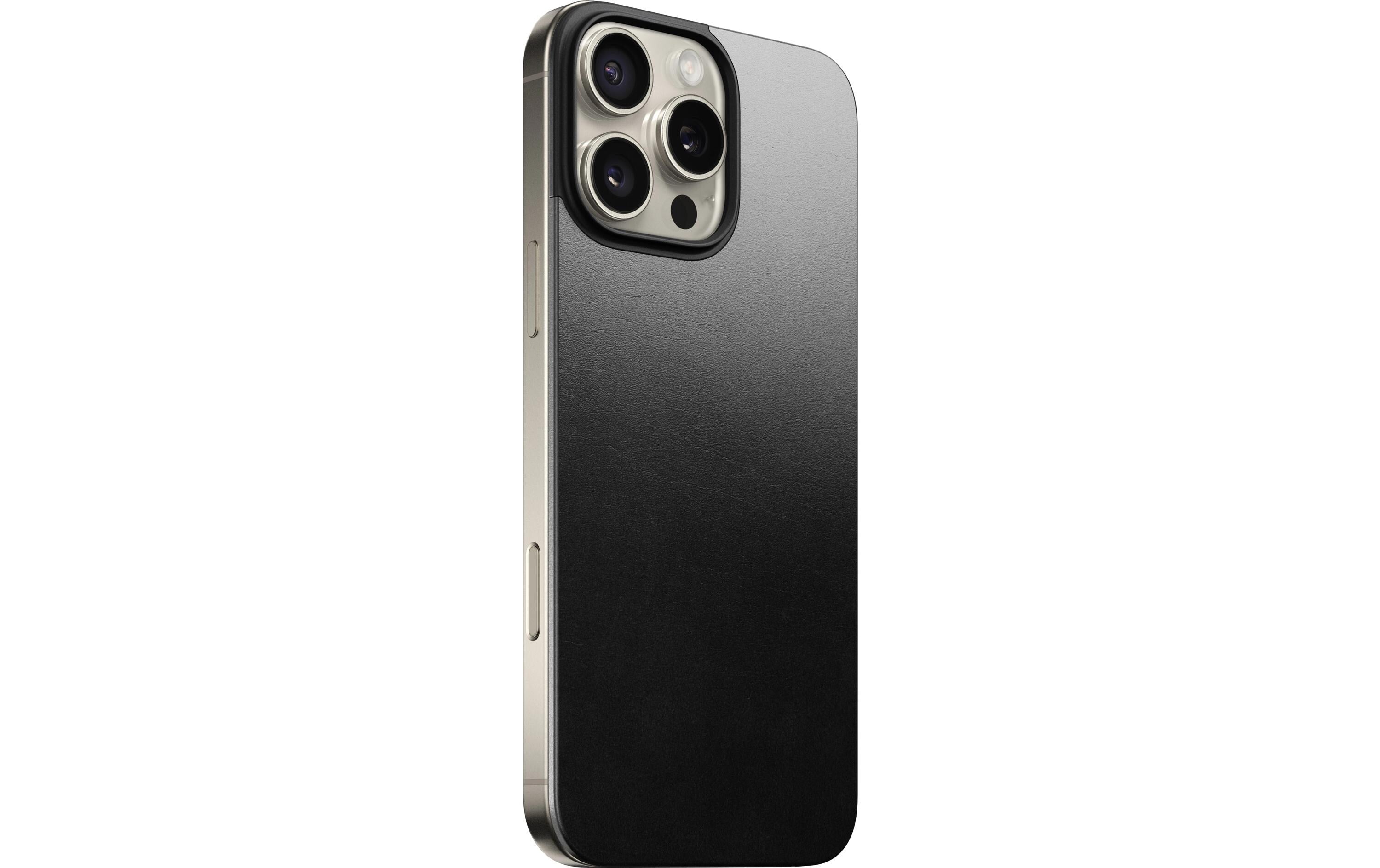 Nomad Leder Magsafe Cover Schwarz iPhone 16 Pro Max, Magsafe