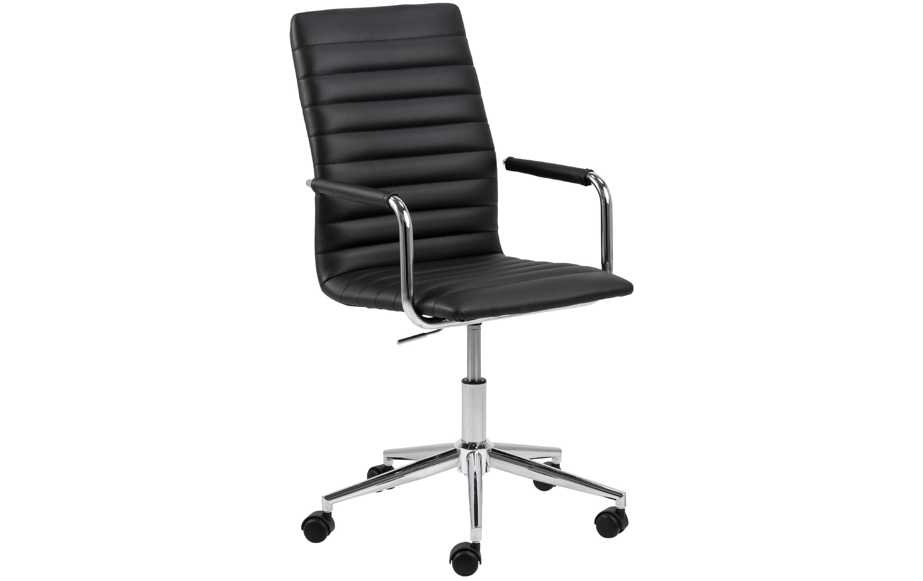 AC Design Bürostuhl Winslow schwarz chrome mit Armlehnen und Bremsrollen