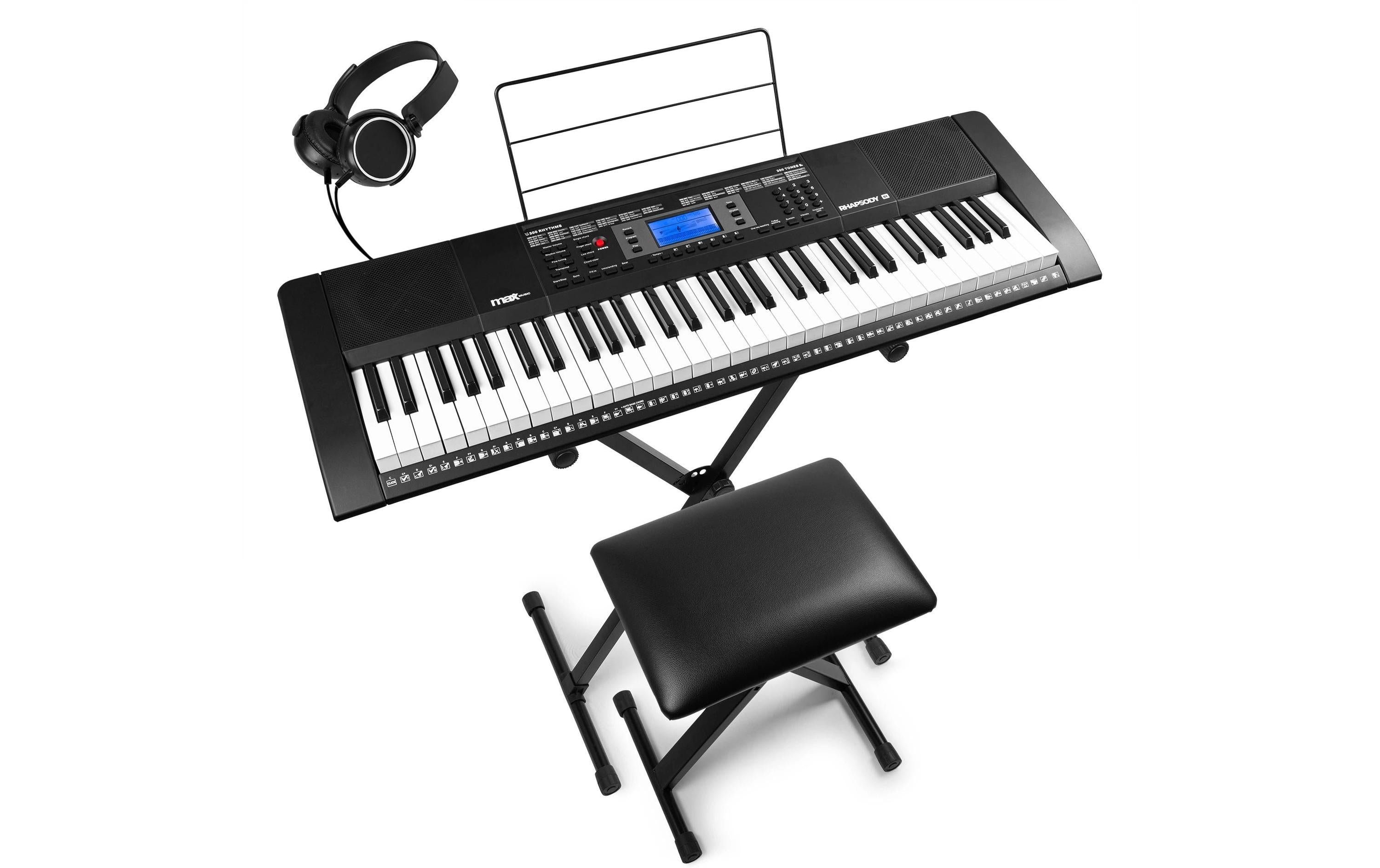 MAX Rhapsody61 Keyboard Set, 61 Tasten, Stand, Hocker, HP