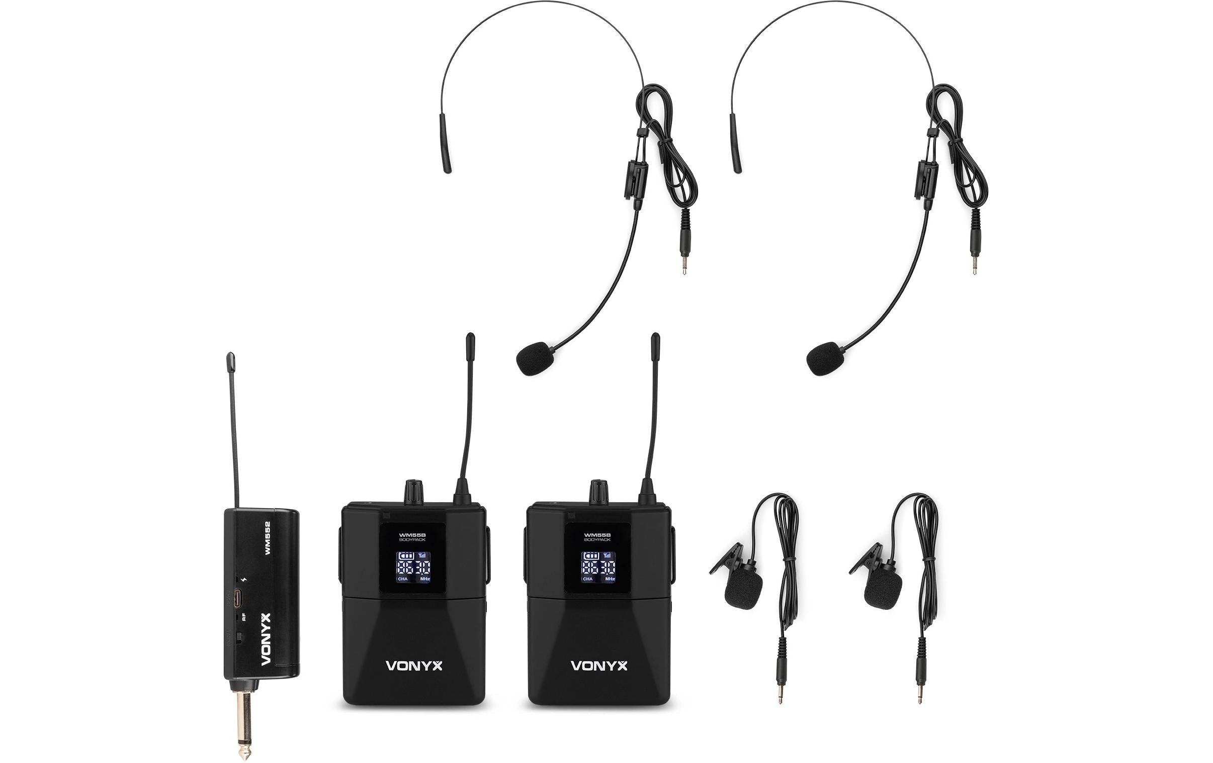Vonyx WM552B Dual InEar Bodypack Set UHF