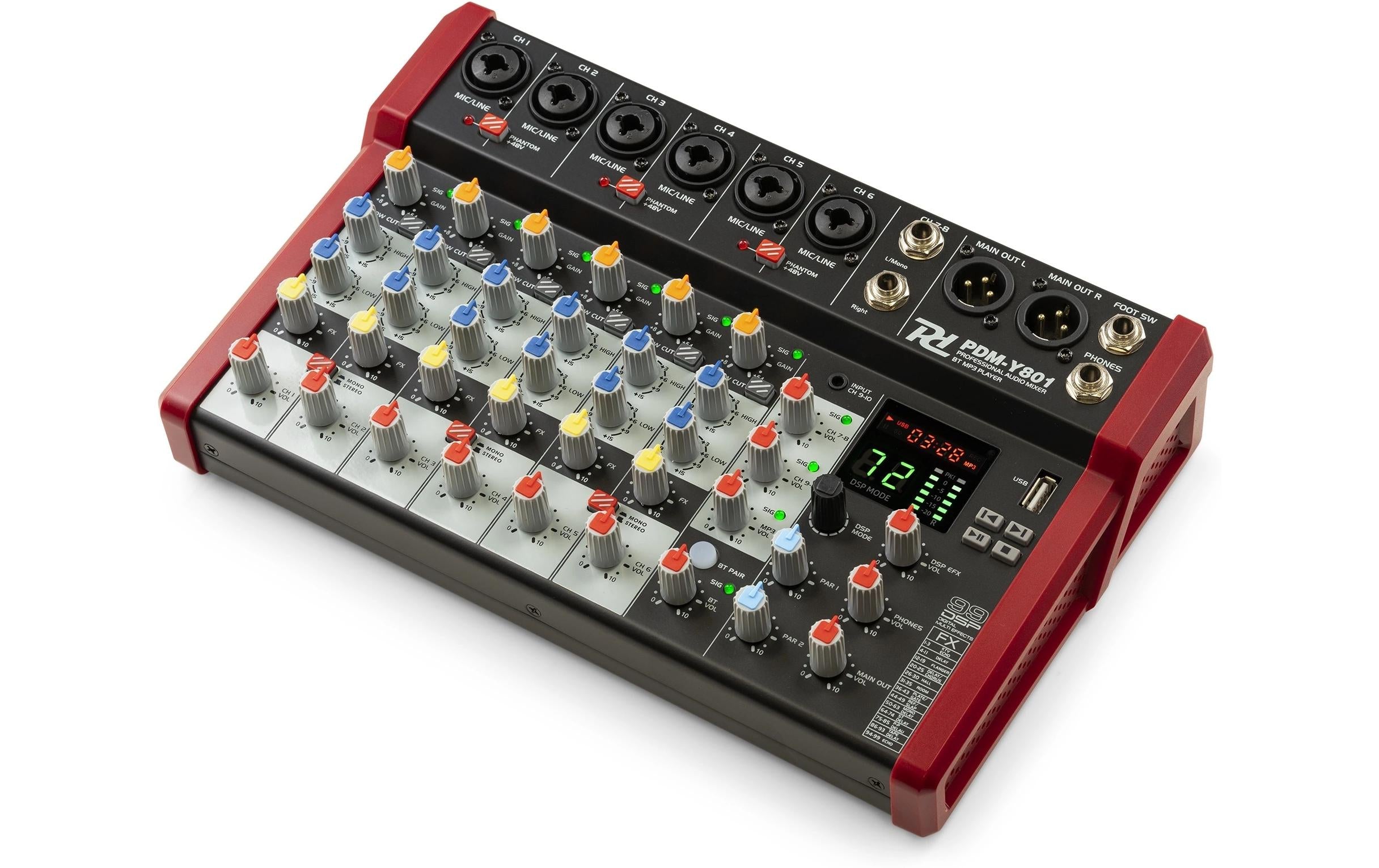 Power Dynamics PDM-Y801 8-Kanal Mischpult MP3/BT/USB/DSP