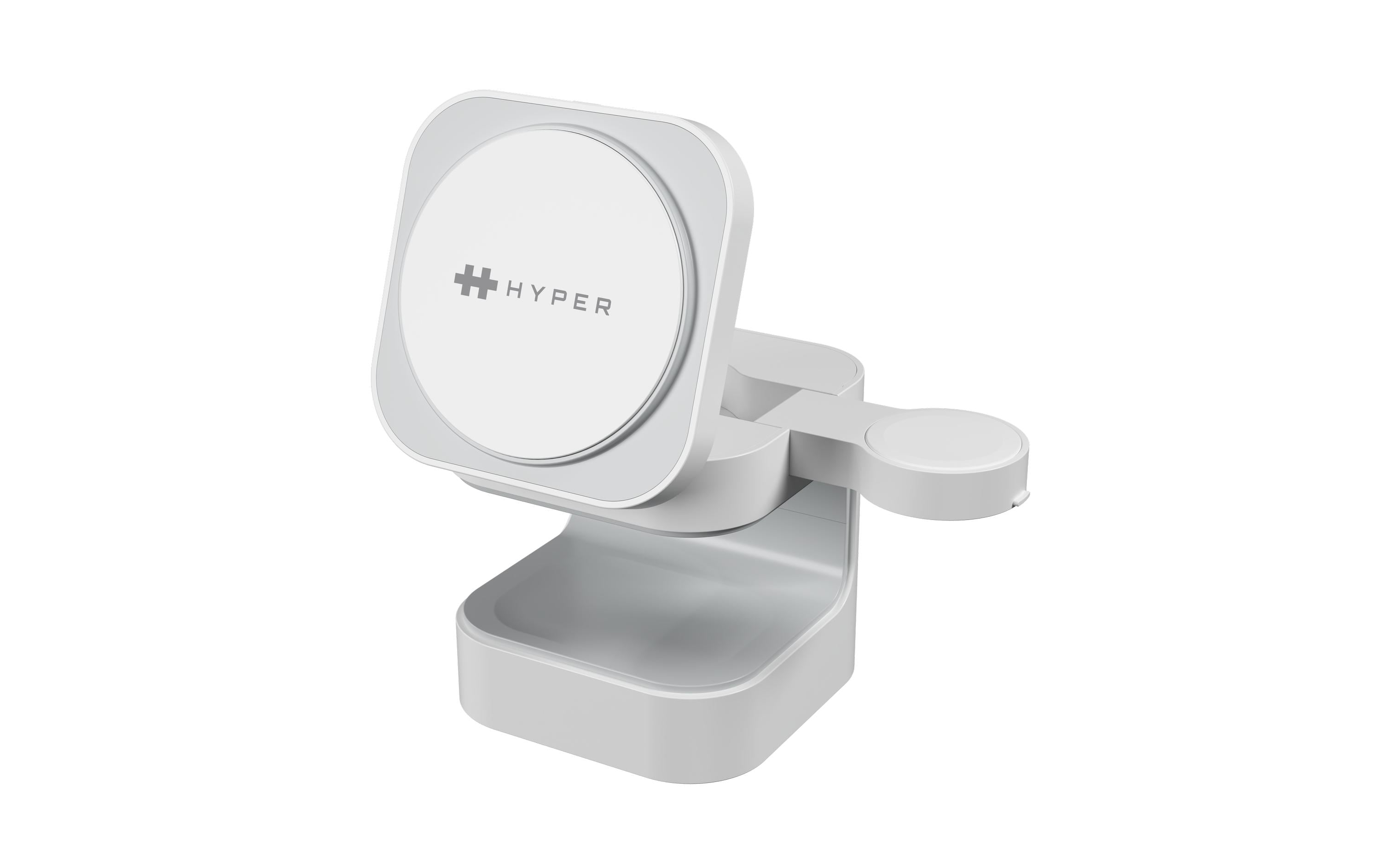 HYPER Qi2 3-in-1 Magnetic Charging Stand weiss