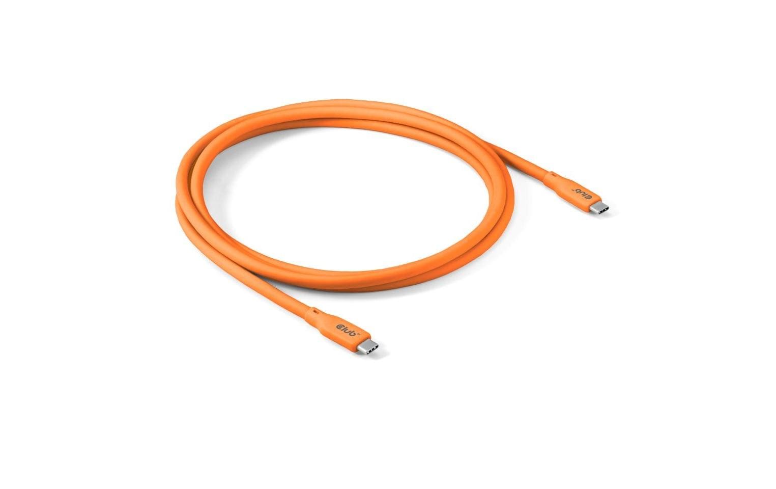 Club 3D, USB Lifestyle USB-C Kabel PD 240W,20Gbps 2m orange
