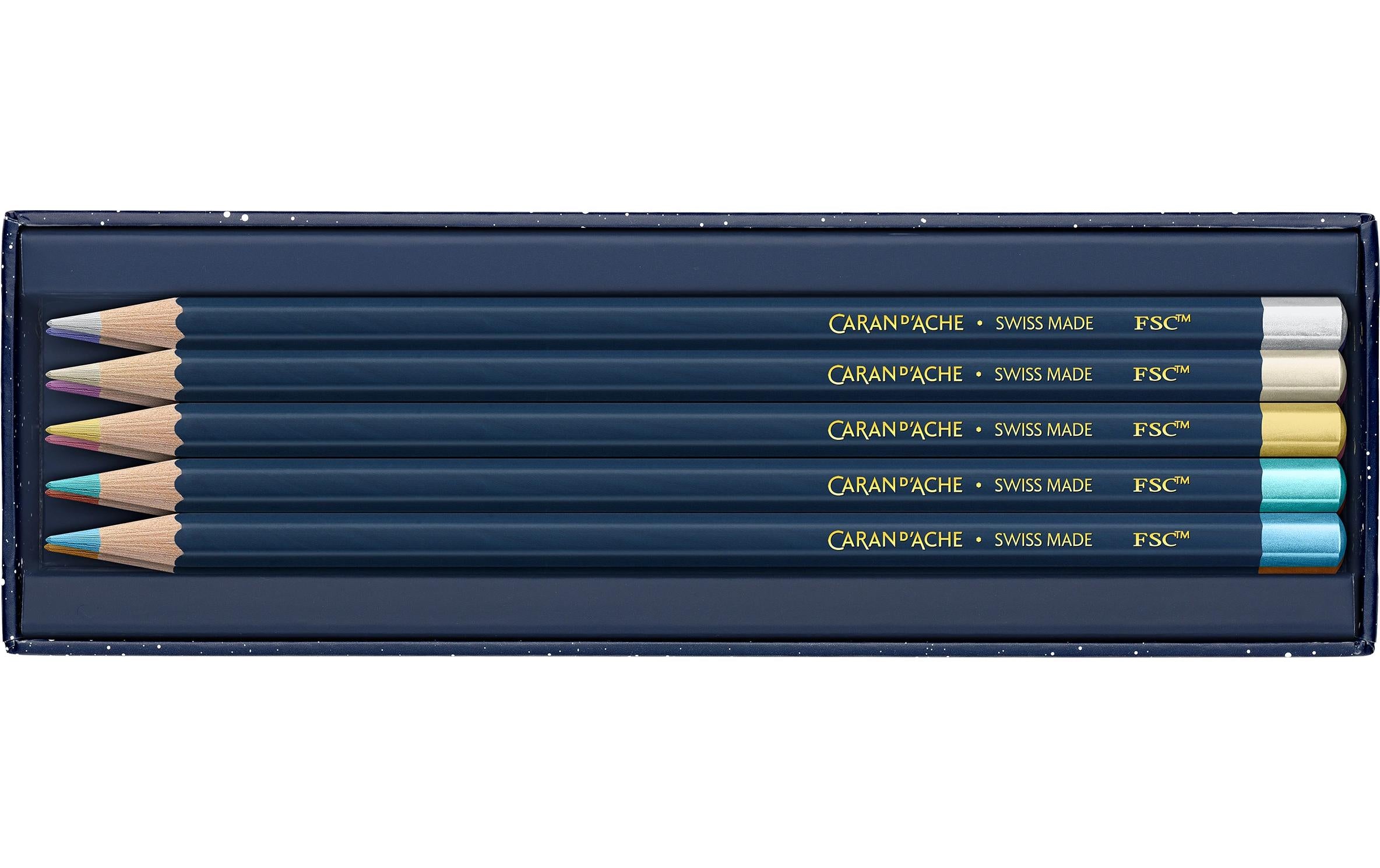 Caran d'Ache Farbset Cosmic Blue 10 Farbstifte metallic, 3mm, FSC