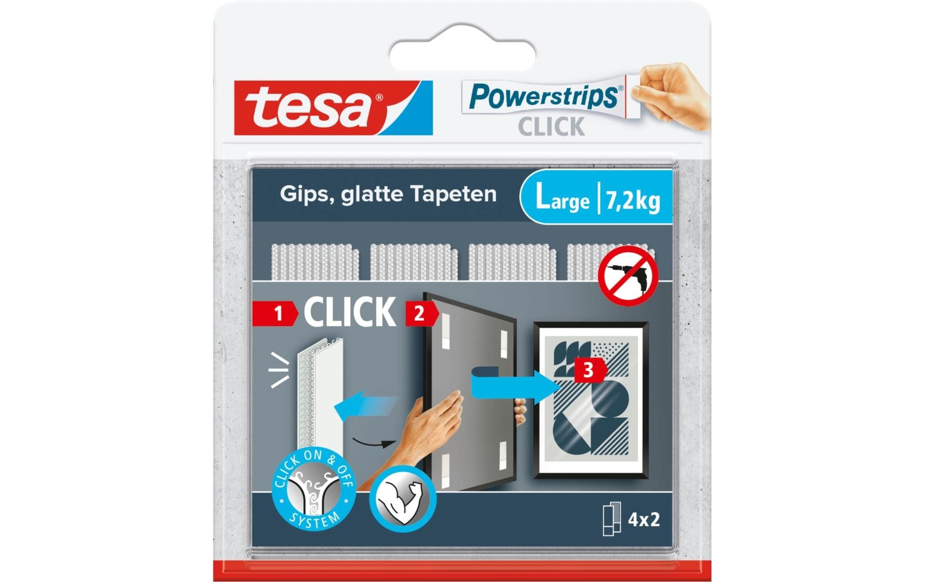 Powerstrips CLICK Large 4 Paar, 7,2kg