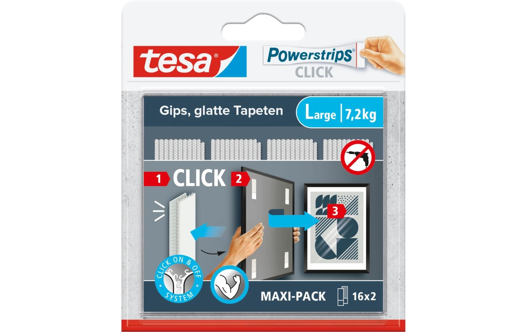 Powerstrips CLICK Large 16 Paar, 7,2kg