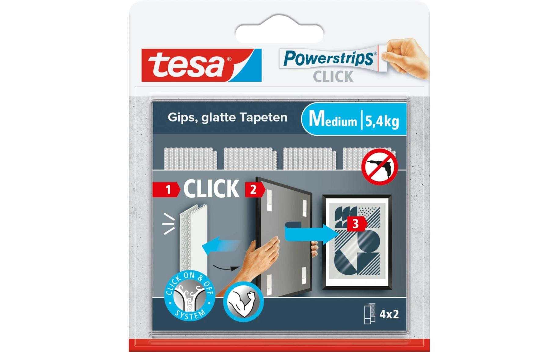 Powerstrips CLICK Medium  4 Paar, 5,4kg