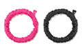 Thin Hair Scrunchies Black & Lucid Pink