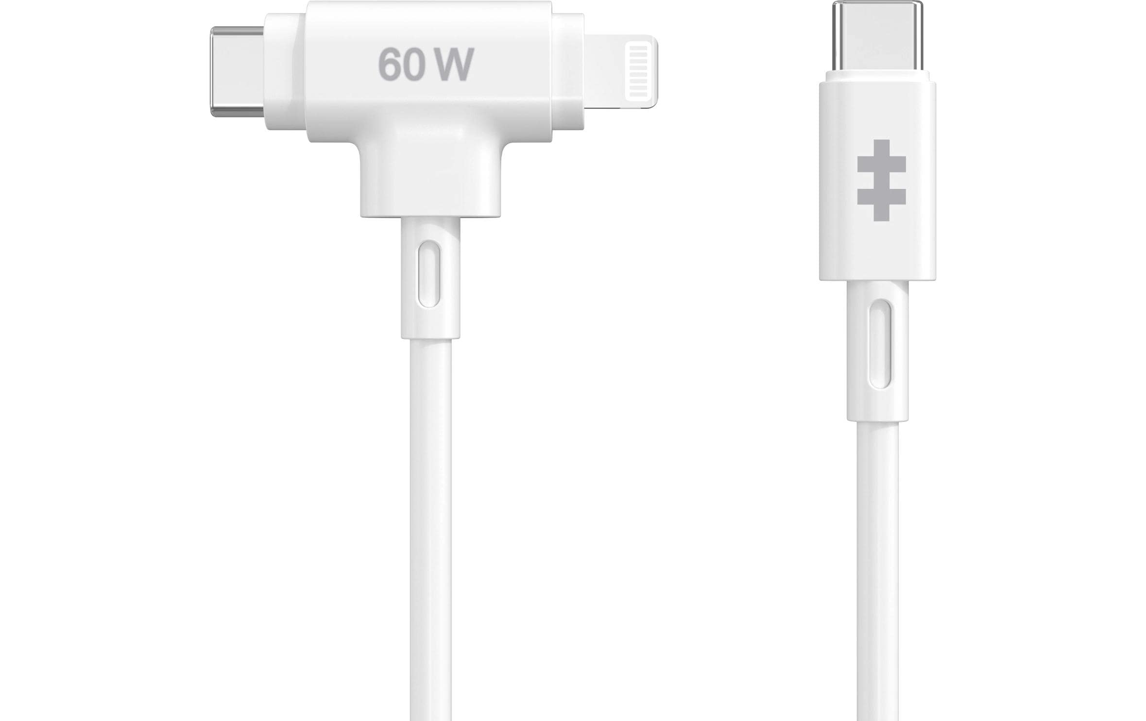 Hyper Silikon USB-C/USB-C Lightning 60W Kabel, weiss