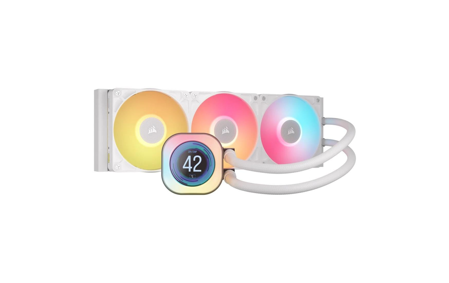 Wasserkühler Cor ICUE Titan 360 RX LCD 360mm, Weiss