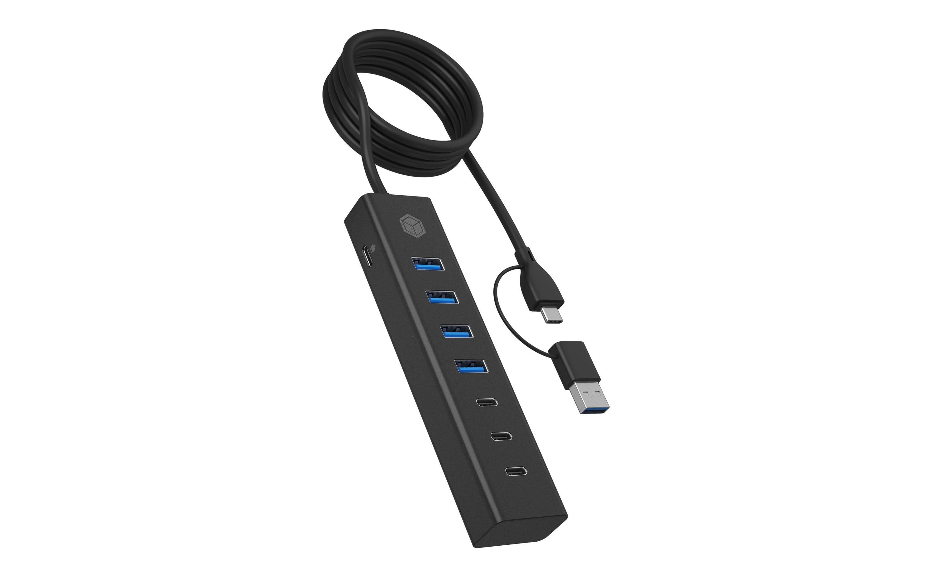 ICY BOX IB-HUB1737-C3, Type-C 7 Port USB3.0 USB Type-C zu 7 Port USB 3.2 Hub