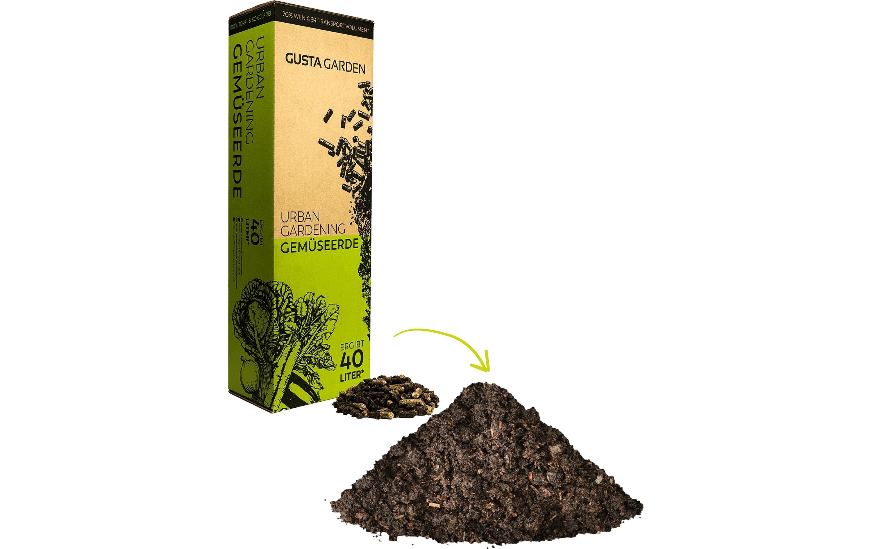 Urban Gardening Erde - universal - 40L Pelletierte Quellerde für Gemüse