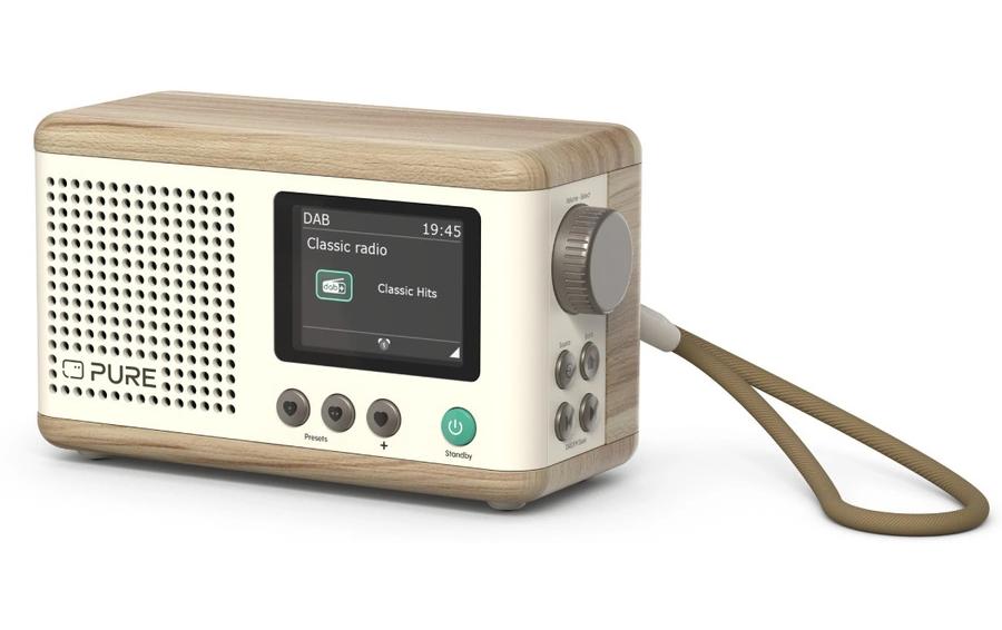 Pure DAB+ Radio Classic Mini Cotton White/Oak, DAB+, BT5.3, 15h Akku