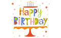 Paper+DesignServietten HappyB-day colour 33x33cm, 20 Stück. 3-lagig FSC
