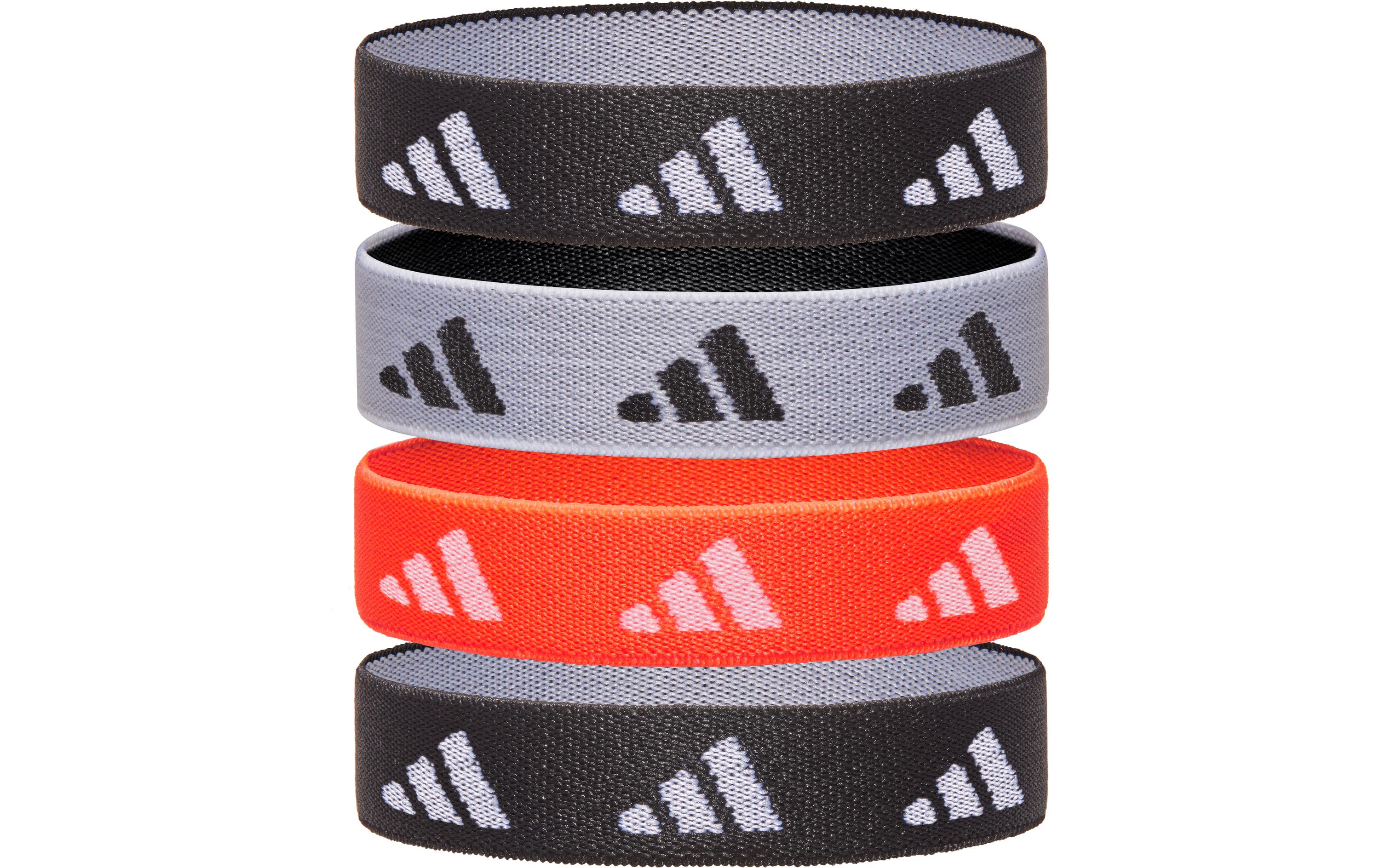 Hair Ties Black, White, Solar Red