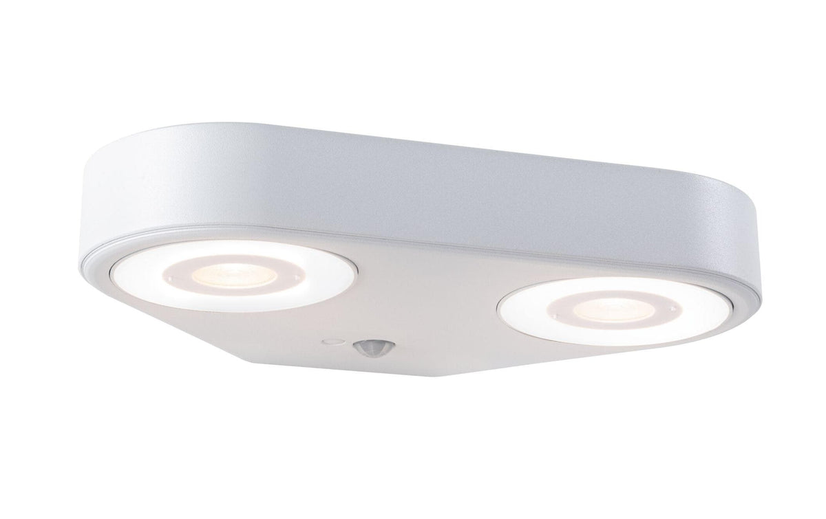 Paulmann Outdoor Wandleuchte Silma weiss PIR 600lm 0.7W IP44 230V zweifach