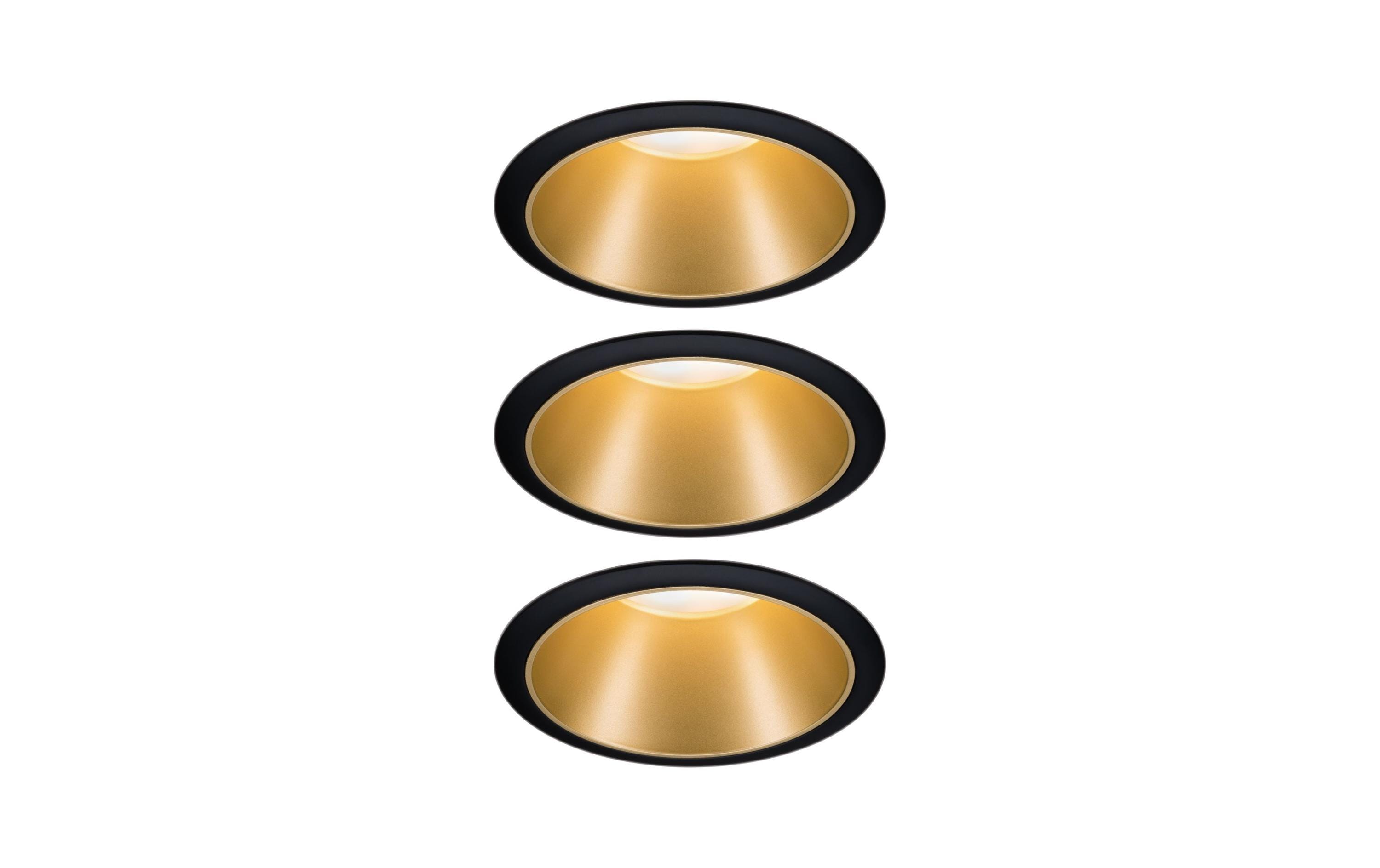 Paulmann Set Cole Coin 3StepDim, 3x6W 2700K 230V schwarz gold matt