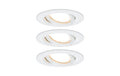Paulmann EBL Set Nova Plus Coin schwenkbar dimmbar IP65 3x6W 470lm 2700K Weiss matt