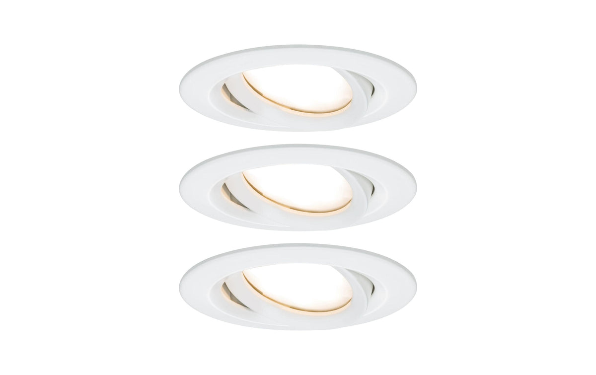 Paulmann EBL Set Nova Plus Coin schwenkbar dimmbar IP65 3x6W 470lm 2700K Weiss matt