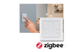 Paulmann Wandtaster On/Off/Dimmer ZigBee 2fach Wippe, Typ CR2025, Weiss/Kunststoff