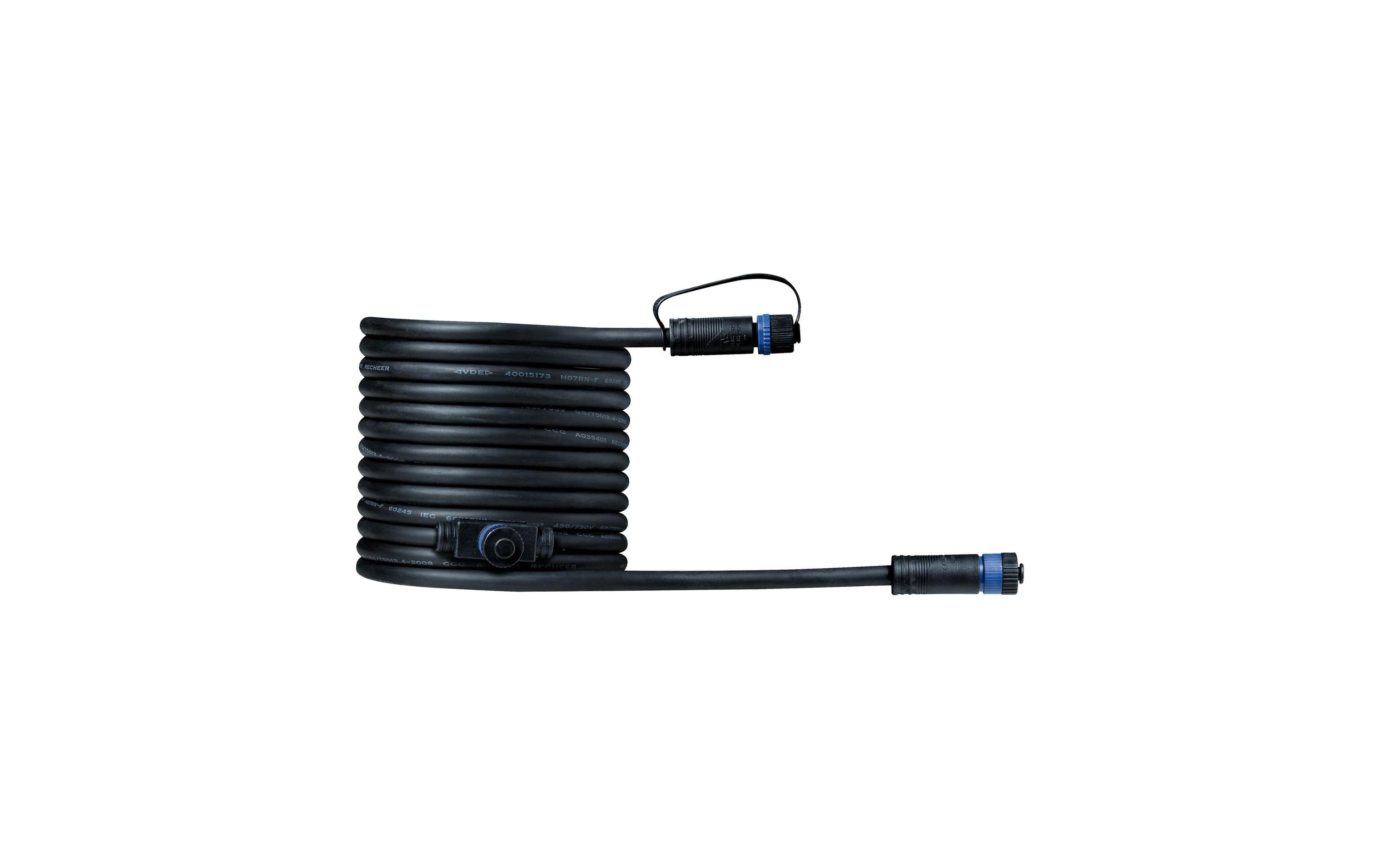 Kabel 1 In-2 Out, max. 150 W, 5 m 24V, IP68, Schwarz