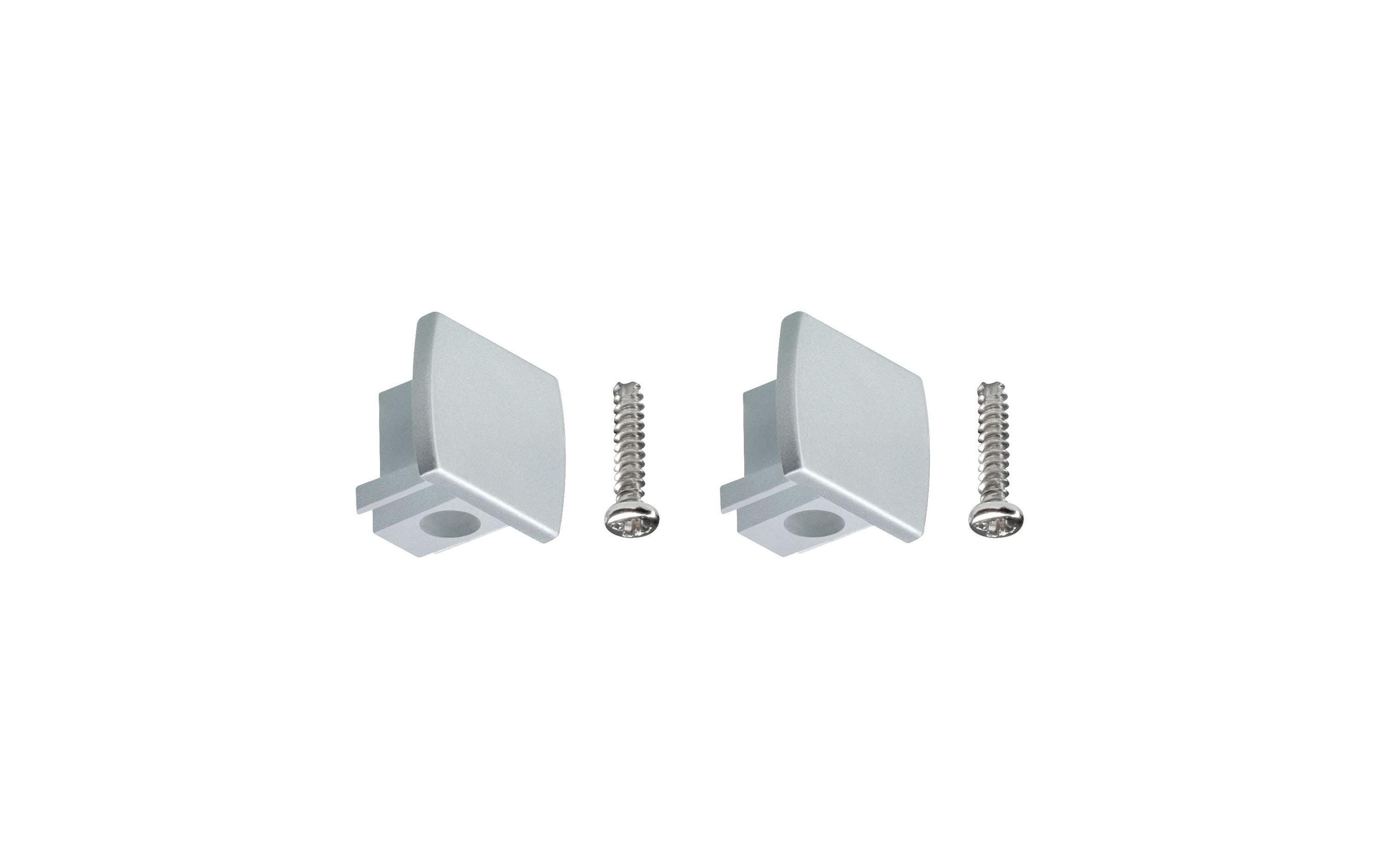 Paulmann URail Universal Endcap 2er Pack Chrom matt Kunststoff